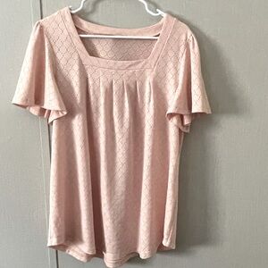 $16 Elegant Light Coral Eyelet Women's Top